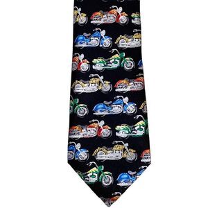 PURITAN Mens Multicolor Motorcycle Silk Tie